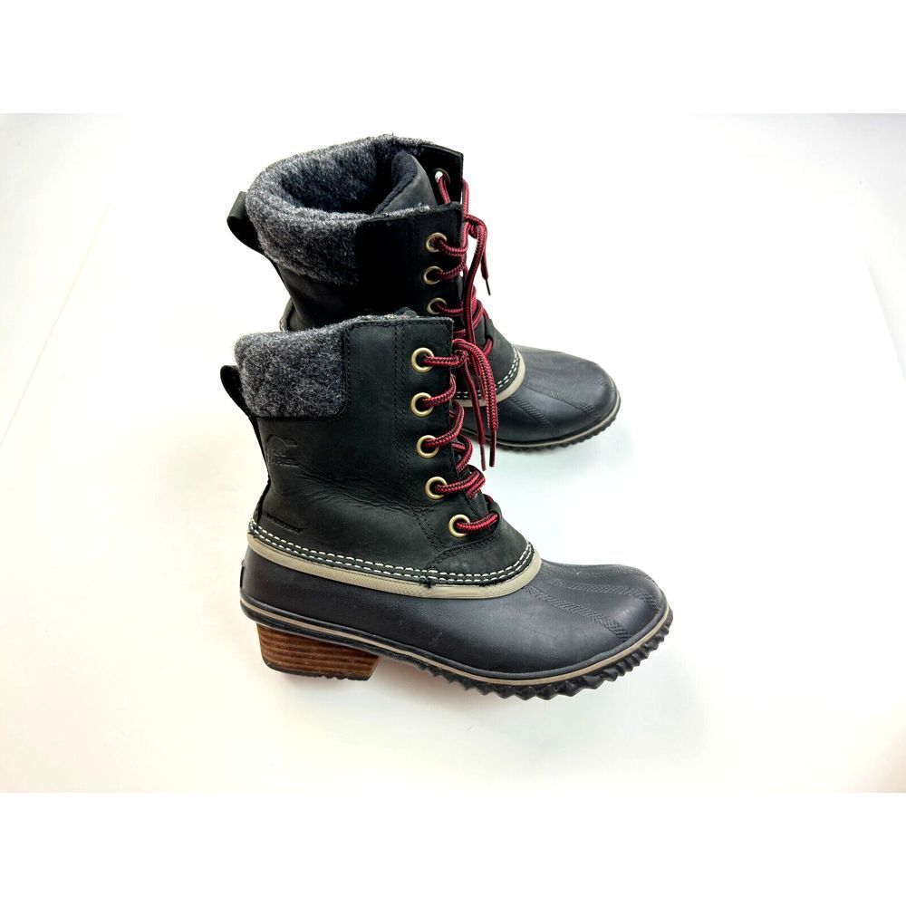 Sorel Slimpack‎ Lace II Insulated Snow Winter Boots Women 7.5 Black NL2348-010